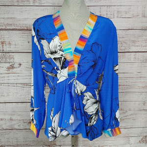ROBERT Graham silk wrap top size M